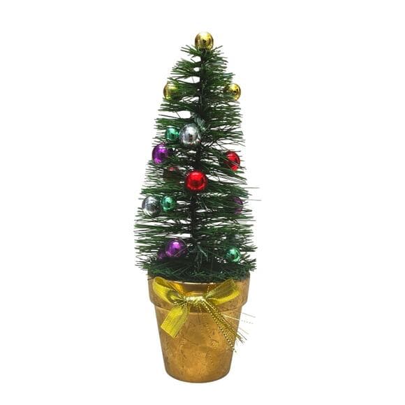 vintage-style green bottle brush 10” Christmas tree - Thumbnail 5