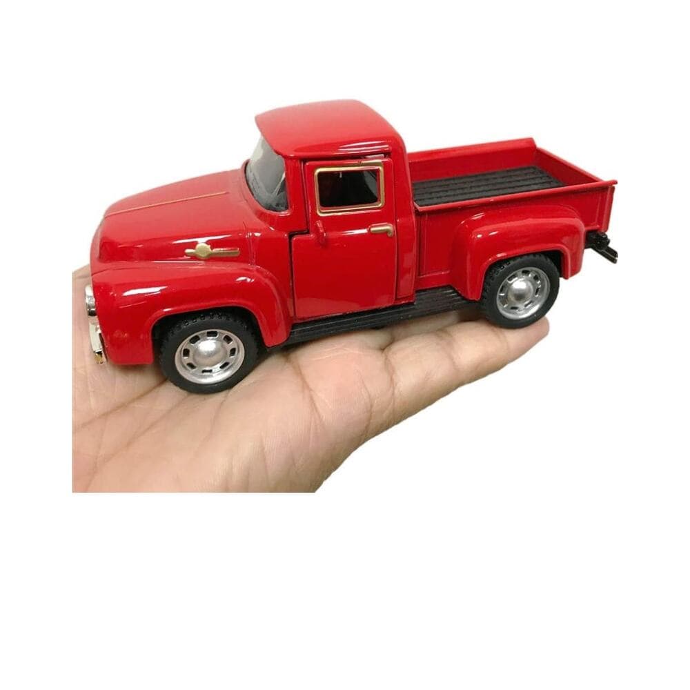Vintage Red Truck Toys,Christmas Red Trucks Decorations Metal Pickup Toy - Thumbnail 4