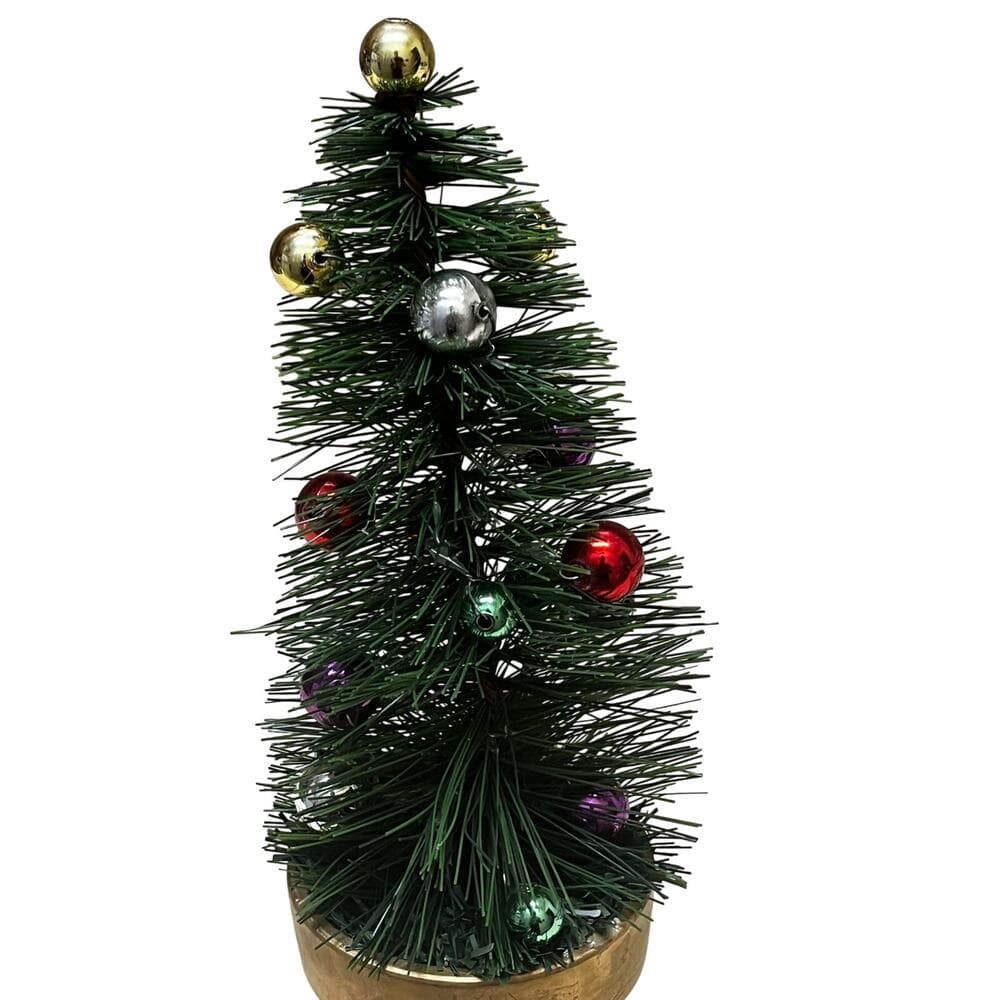 vintage-style green bottle brush 10” Christmas tree