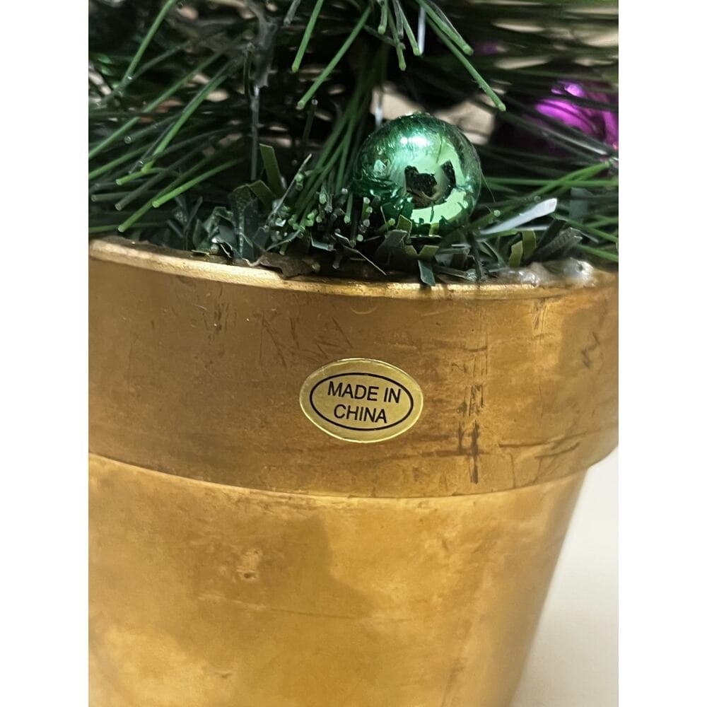 vintage-style green bottle brush 10” Christmas tree - Thumbnail 2