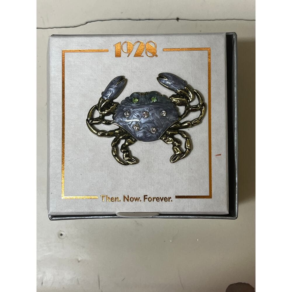 Blue Crab Brooch Pin Rhinestone 52x28mm - Thumbnail 2