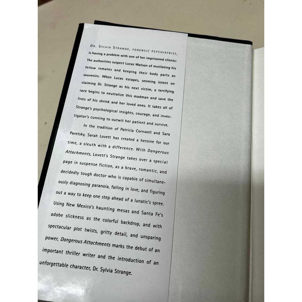 Dangerous Attachments Sarah Lovett HardCover Book - Thumbnail 3