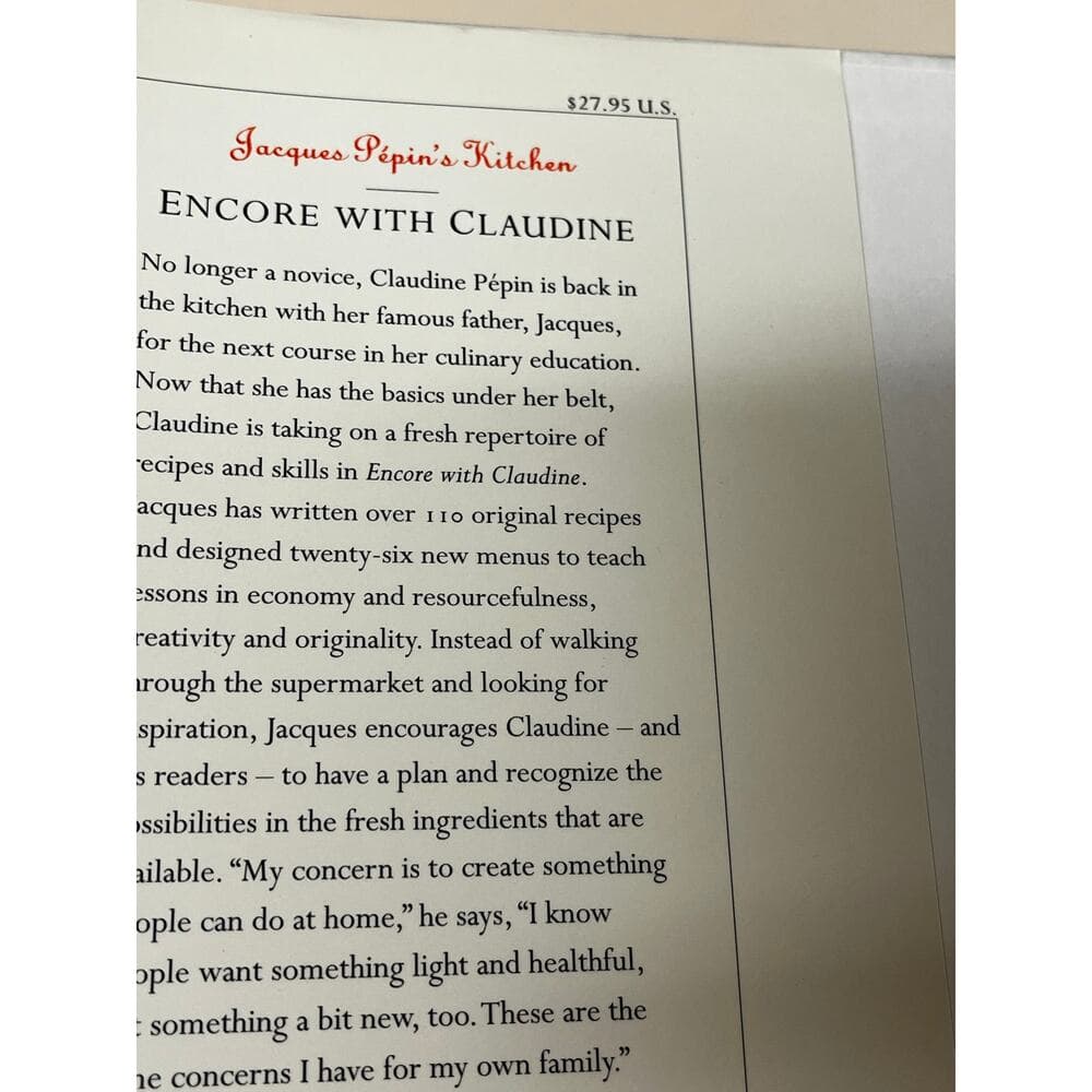 Jacques Pepin's Kitchen: Encore With Claudine Hardcover Book - Thumbnail 3