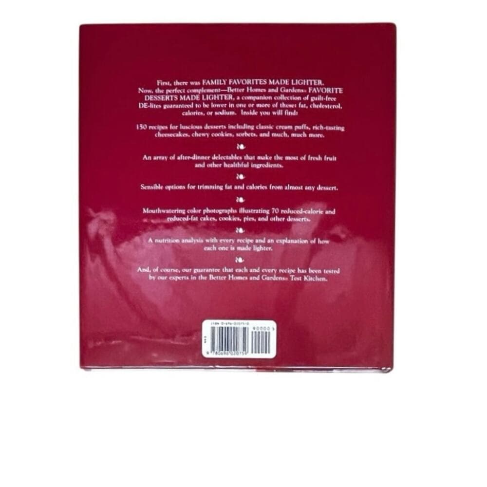 Favorite Desserts Made Lighter (Better Homes and Gardens) Hardcover Book - Thumbnail 2