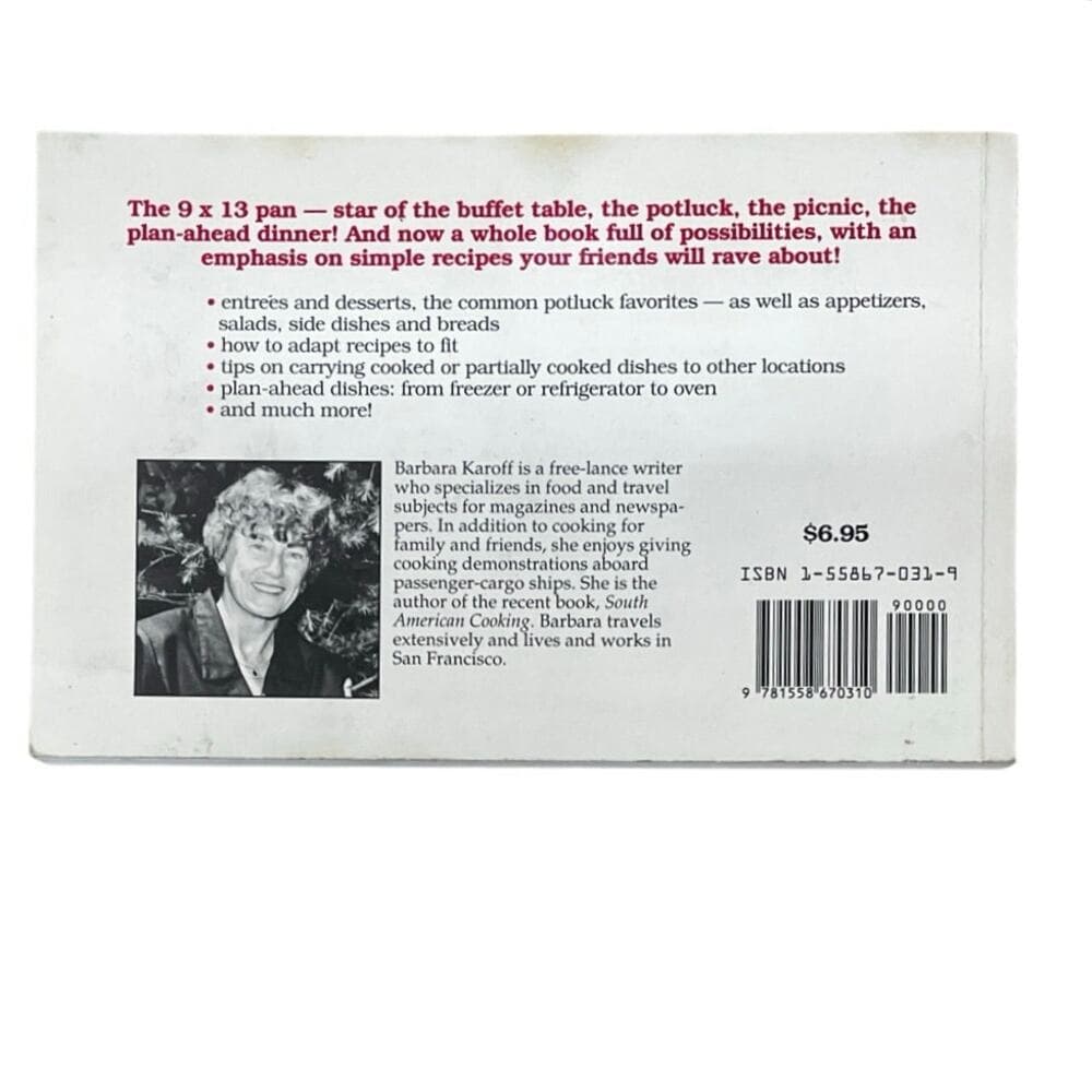 9 X 13 Pan Cookbook Softcover Book