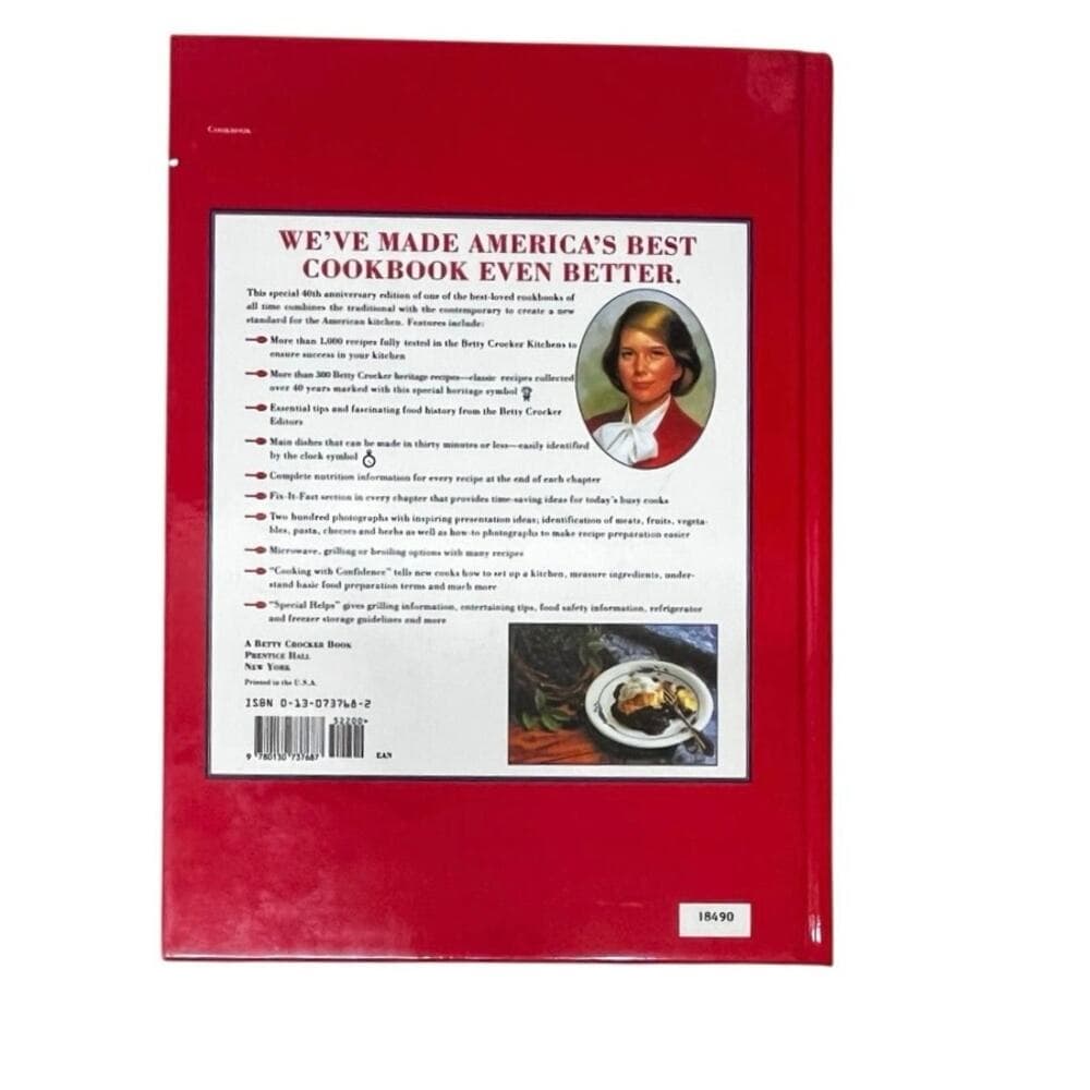 Betty Crocker's 40th Anniversary Edition Cookbook Hardcover 1991 7th Edition