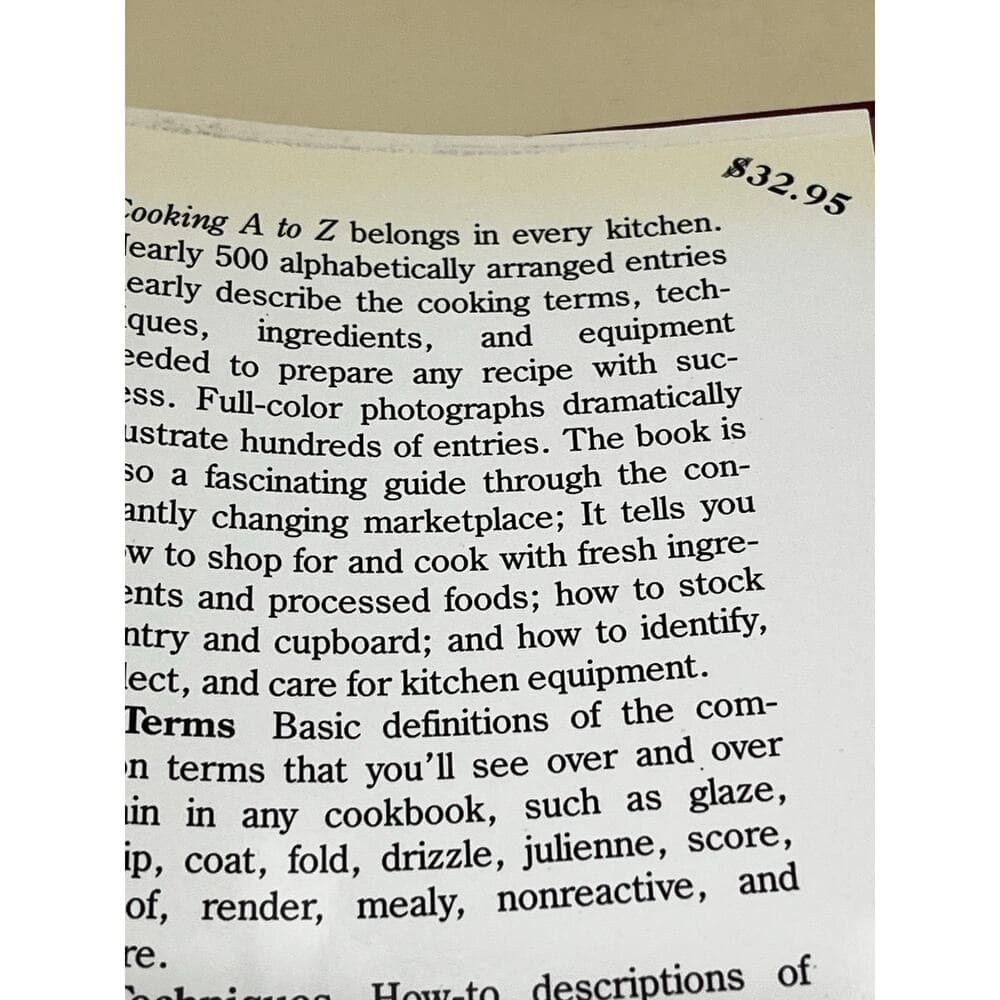 Cooking A to Z: The Complete Culinary Reference Tool Hardcover book - Thumbnail 3