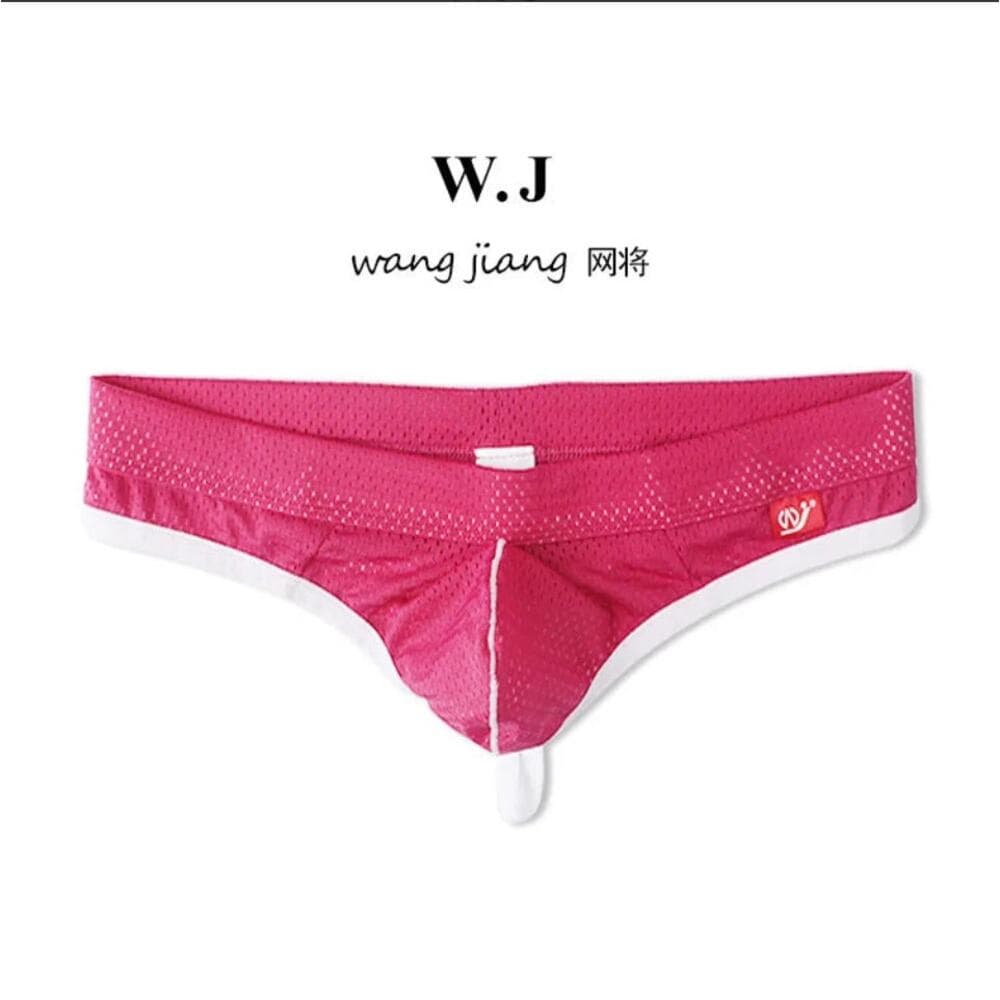 WJ Man Thong Low Waist Nylon Mesh Breathable Men's Thong T Briefs 4003-DK - Thumbnail 3