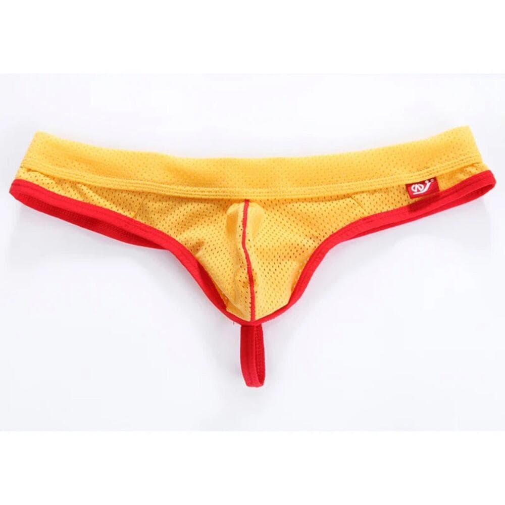 WJ Man Thong Low Waist Nylon Mesh Breathable Men's Thong T Briefs 4003-DK Small - Thumbnail 5