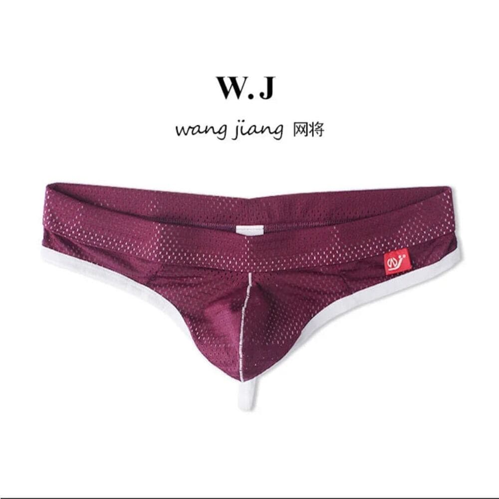 WJ Man Thong Low Waist Nylon Mesh Breathable Men's Thong T Briefs 4003-DK - Thumbnail 3
