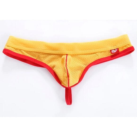 WJ Man Thong Low Waist Nylon Mesh Breathable Men's Thong T Briefs 4003-DK Small - Thumbnail 6
