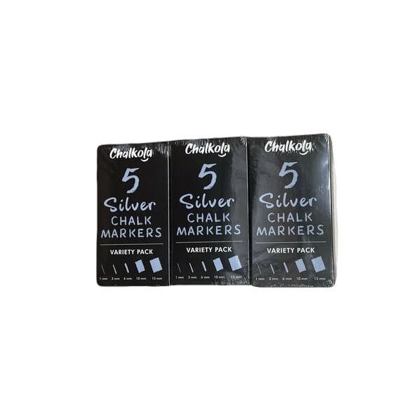 A Bundle Of 3 Chalkola 5 Silver Chalk Markers Variety pack - Thumbnail 4