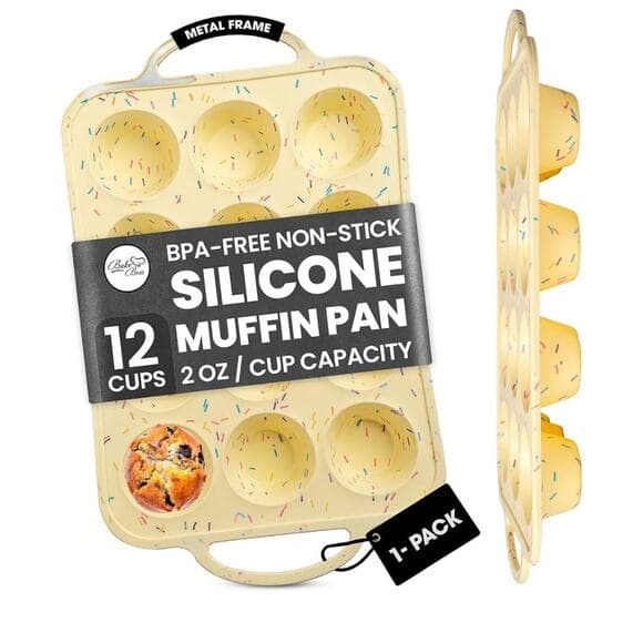 Silicone Mini Muffin Pan 12 Count – Non-Stick Muffin Pans for Baking - Thumbnail 12