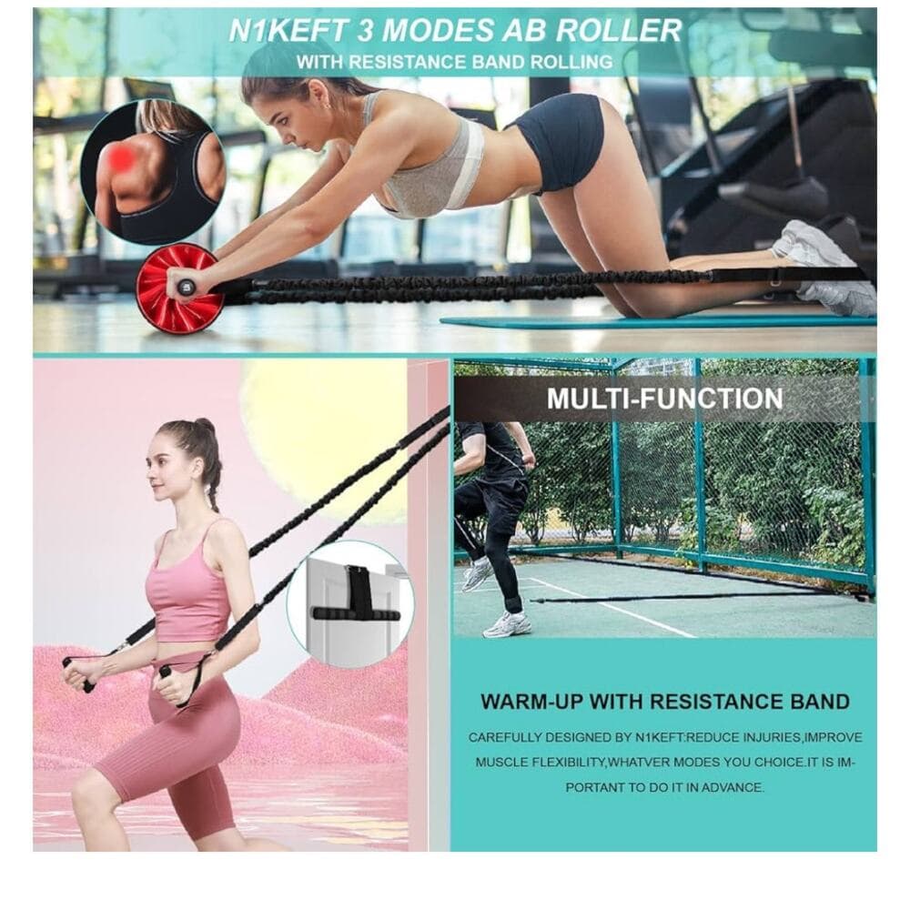 Ab Wheel Roller home workout, ab roller wheels for Abdominal & Core Strength - Thumbnail 2