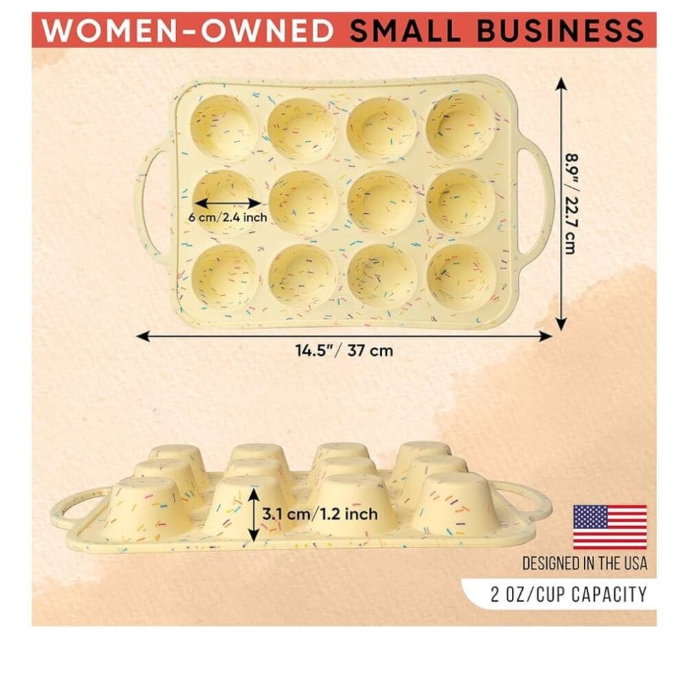 Silicone Mini Muffin Pan 12 Count – Non-Stick Muffin Pans for Baking - Thumbnail 5