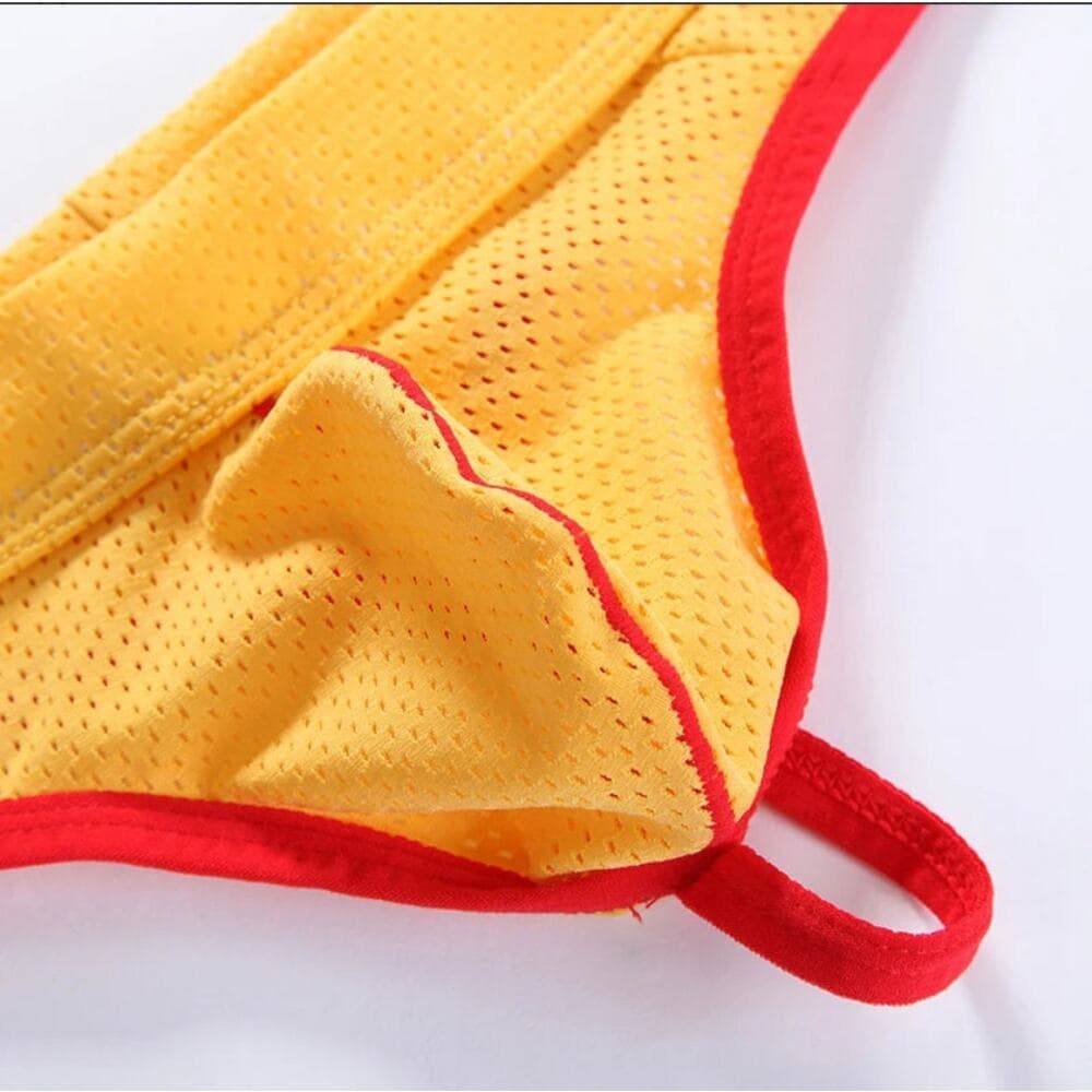WJ Man Thong Low Waist Nylon Mesh Breathable Men's Thong T Briefs 4003-DK Small - Thumbnail 2