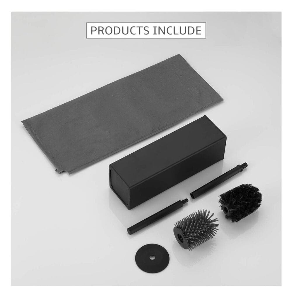 BGL Toilet Brush and Holder Set, Matte Black Freestanding Space Saving - Thumbnail 4