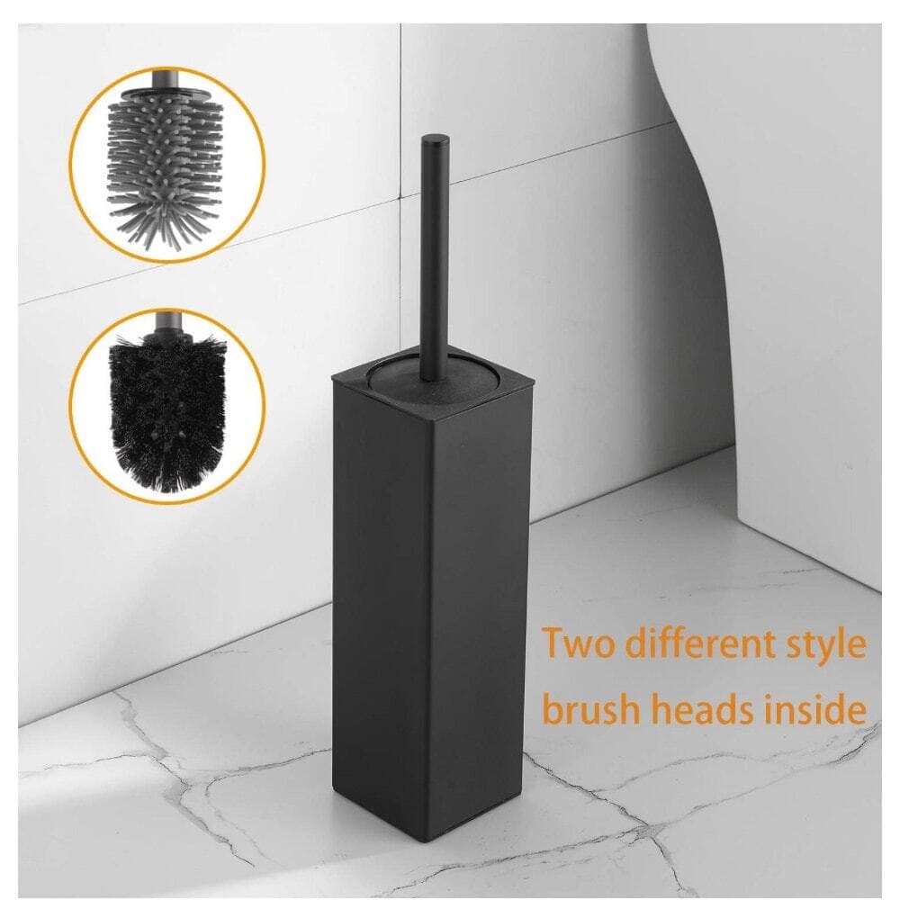 BGL Toilet Brush and Holder Set, Matte Black Freestanding Space Saving - Thumbnail 9