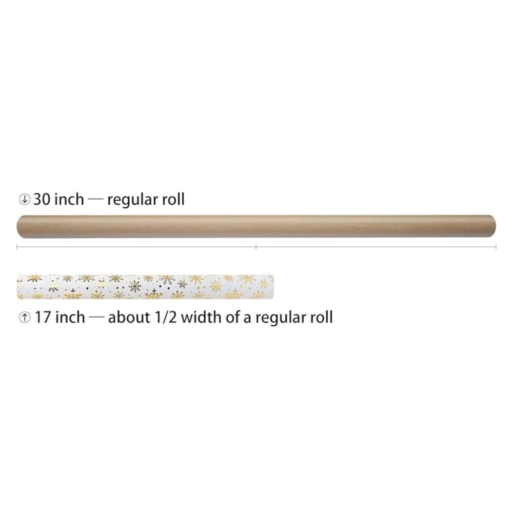 LDGOOAEL Mini Short Small Christmas Wrapping Paper Roll (17 inches X 32.8 feet) - Thumbnail 2
