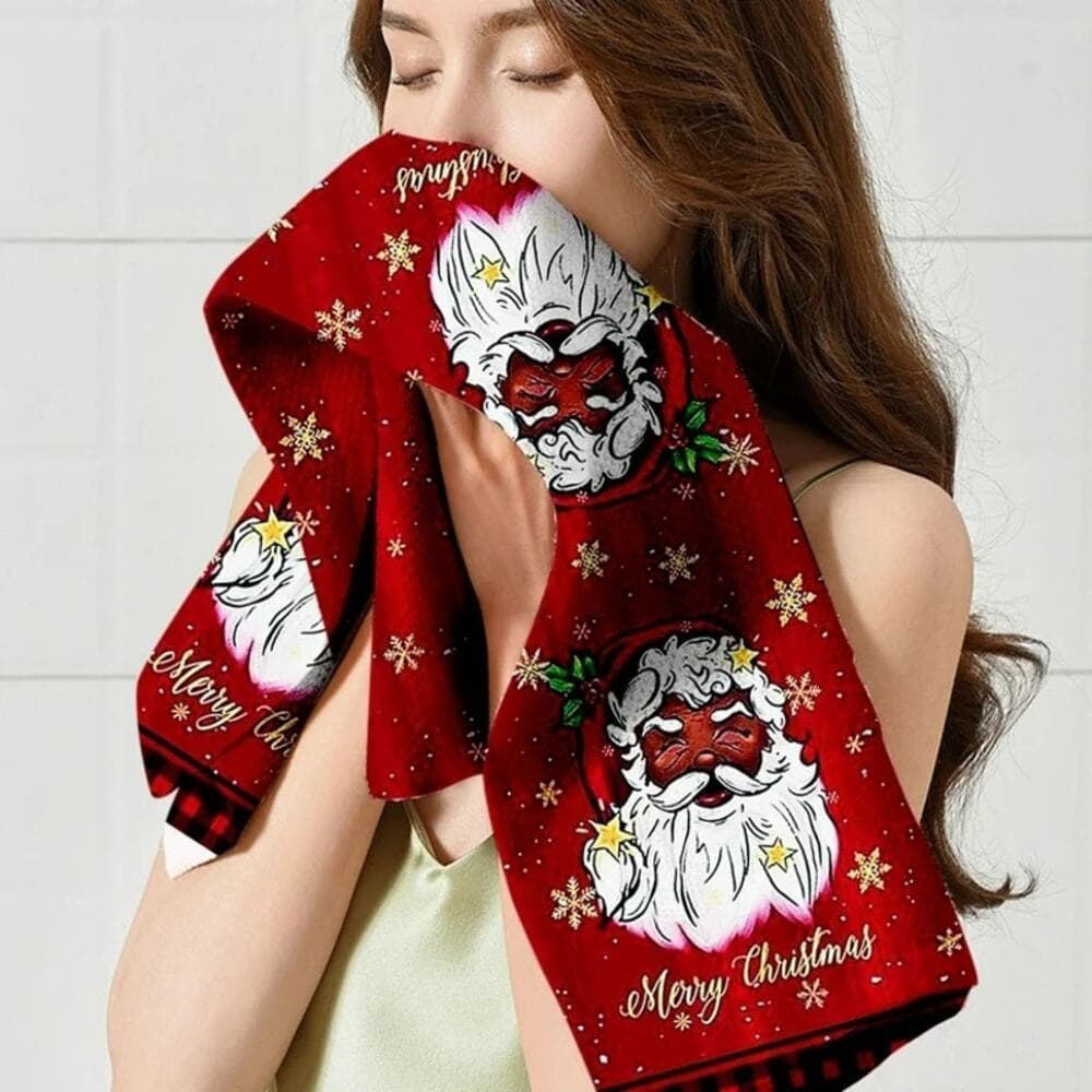 Christmas Kitchen Towels, 18x26 inch Microfiber Santa Towels for Bathroom - Thumbnail 3