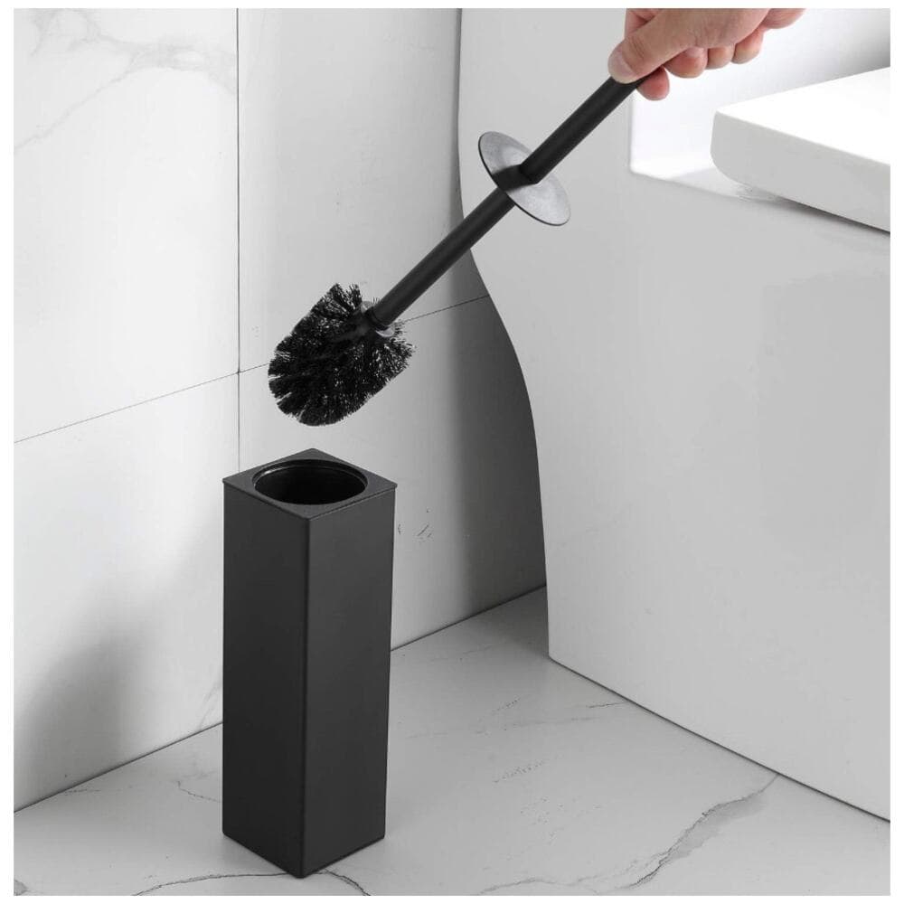 BGL Toilet Brush and Holder Set, Matte Black Freestanding Space Saving - Thumbnail 2