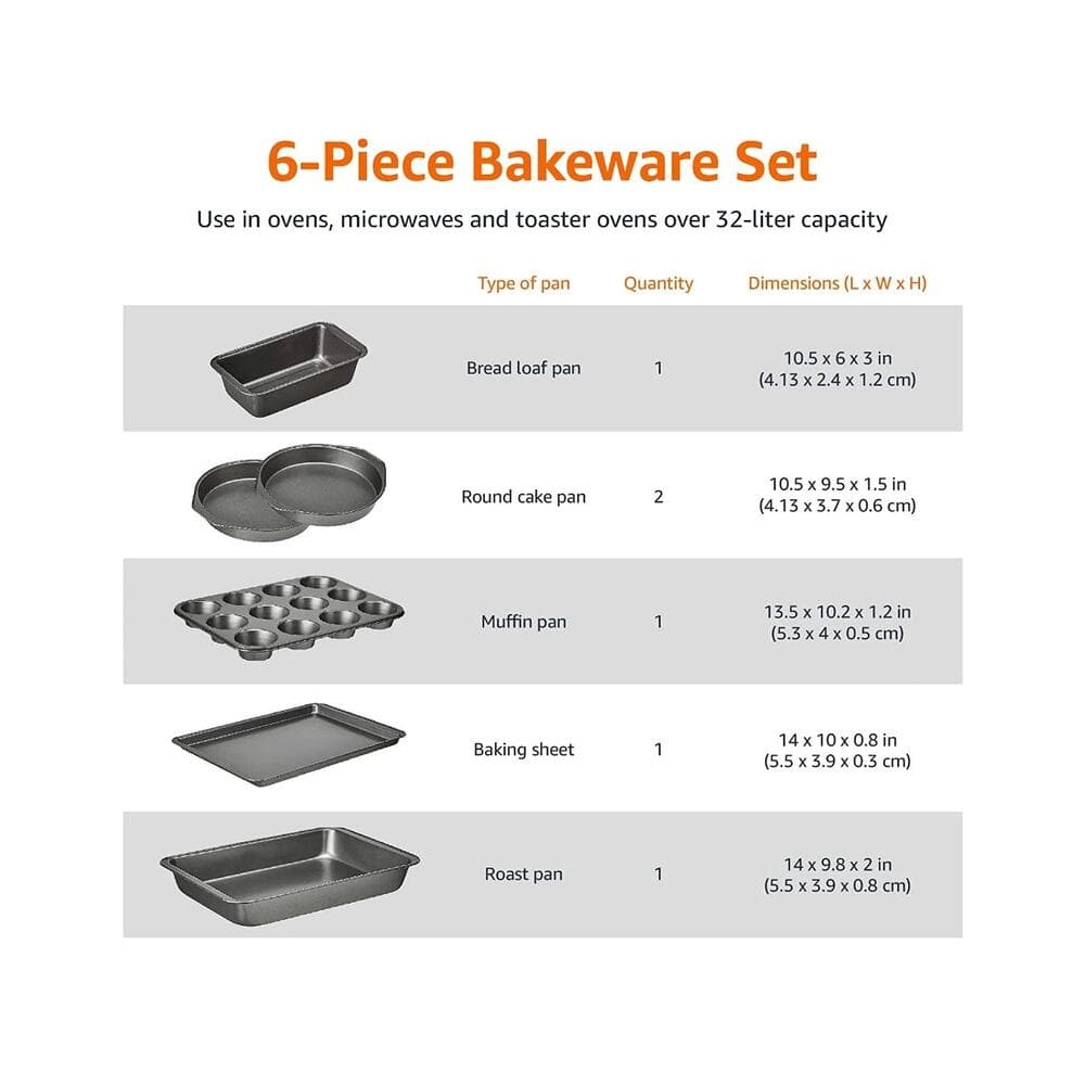 6-Piece Nonstick, Carbon Steel Oven Bakeware Baking Set - Thumbnail 8