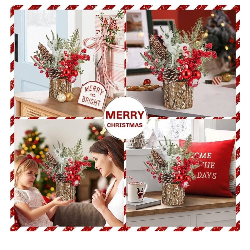Xmas Decor Small Christmas Tree with Lights - Artificial Tabletop Lighted - Thumbnail 5