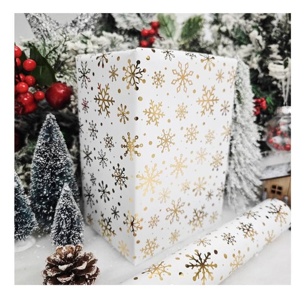 LDGOOAEL Mini Short Small Christmas Wrapping Paper Roll (17 inches X 32.8 feet) - Thumbnail 4