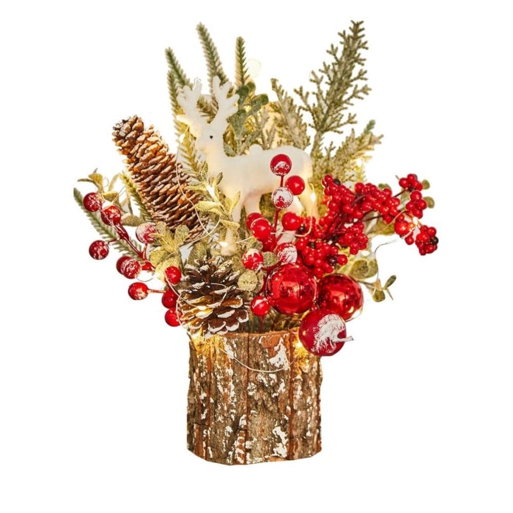 Xmas Decor Small Christmas Tree with Lights - Artificial Tabletop Lighted - Thumbnail 9