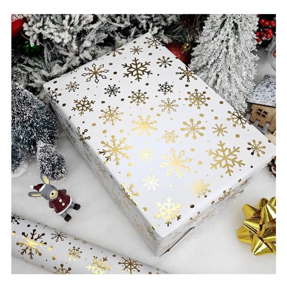 LDGOOAEL Mini Short Small Christmas Wrapping Paper Roll (17 inches X 32.8 feet) - Thumbnail 3