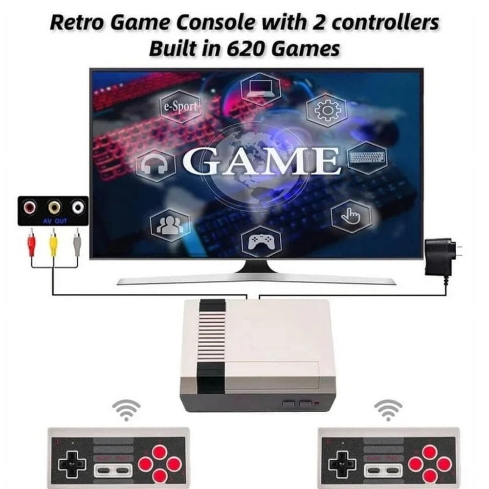 Retro Controllers with 620 Built-in Classic Plays, 8-Bit Video Play System - Thumbnail 2