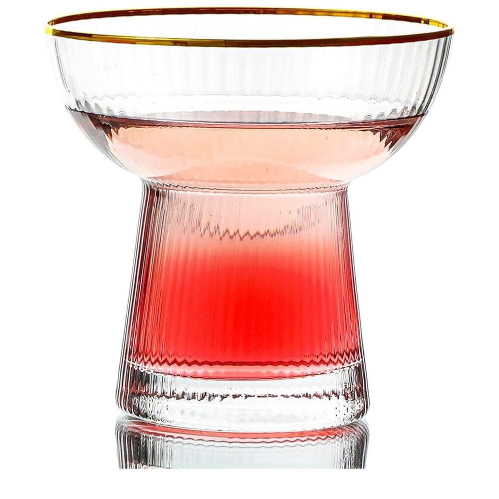 Lysenn Stemless Margarita Glasses Set of 2 – 10 oz Gold Rim - Thumbnail 6