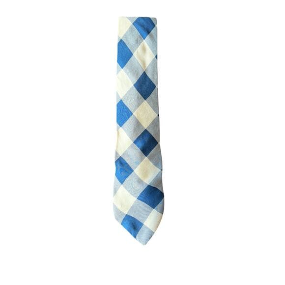100% Silk Rn 16484 Blue & White Striped Tie - Thumbnail 5