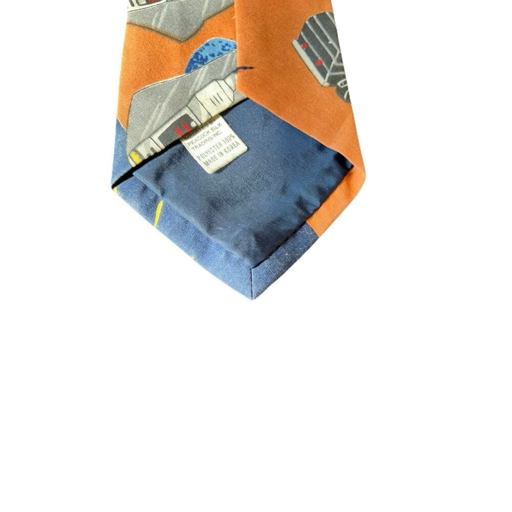 Ambassador Hand Made Orange & Blue Tie - Thumbnail 3
