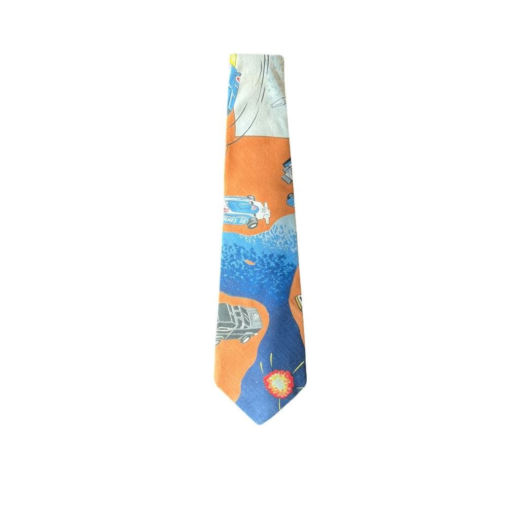 Ambassador Hand Made Orange & Blue Tie - Thumbnail 5