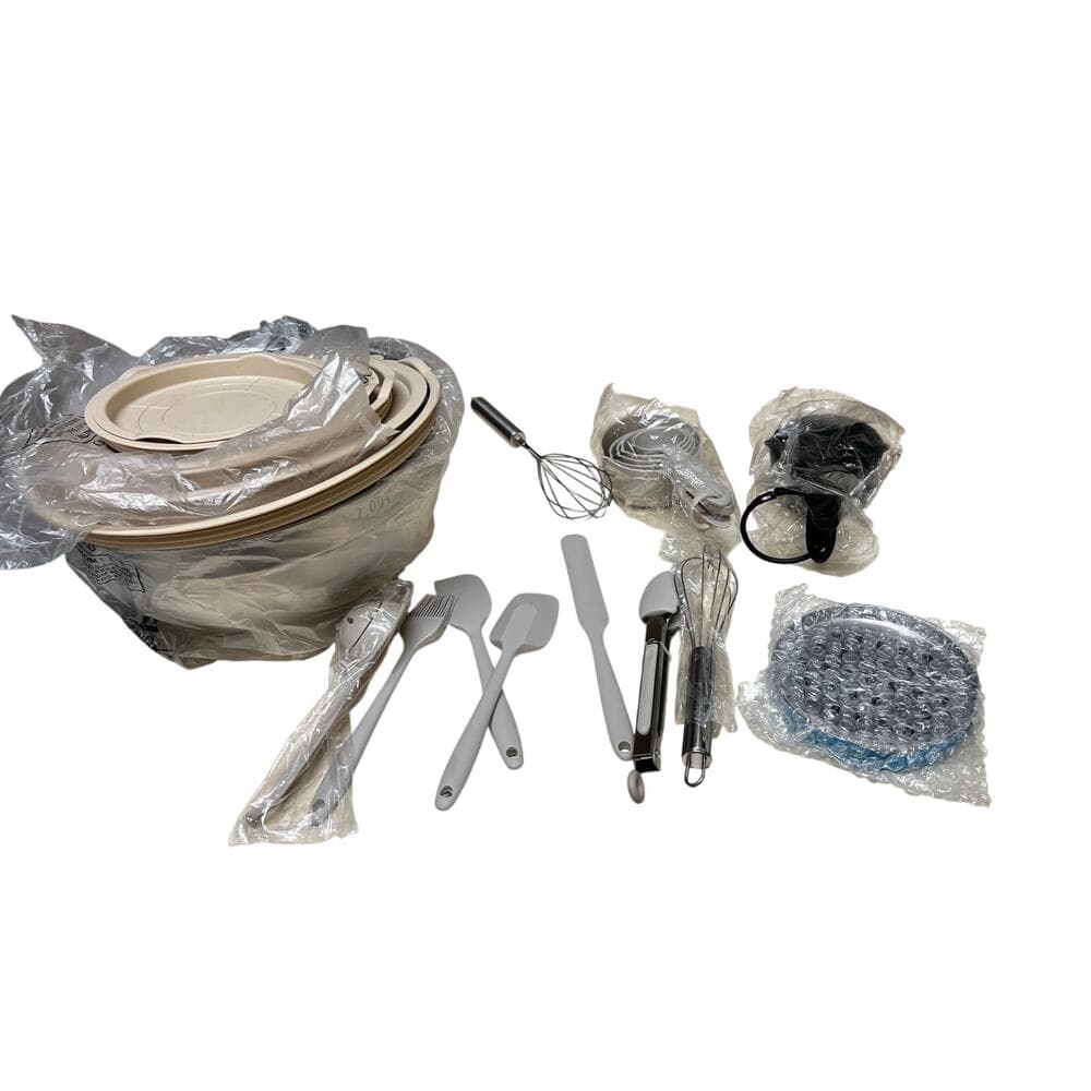 E-far 25PCS for Cooking, Serving, Food Storage, 4.6/2.6/2/1.5/1/0.7QT - Khaki - Thumbnail 7