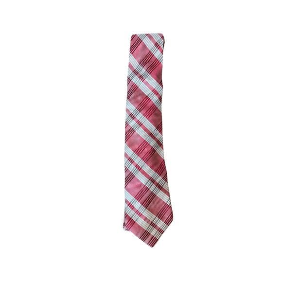 Express Men’s Tie Burgundy & Sliver - Thumbnail 5