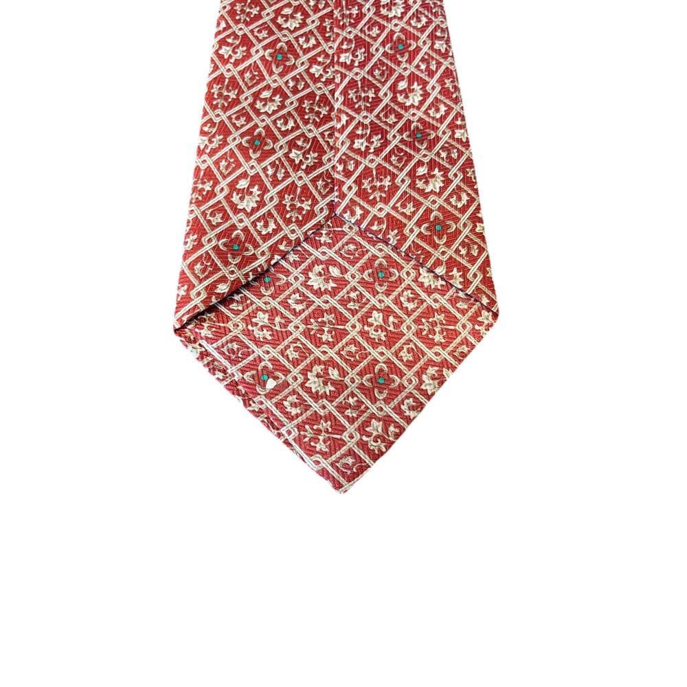 Men’s Tie Red With Green Dot On it - Thumbnail 2