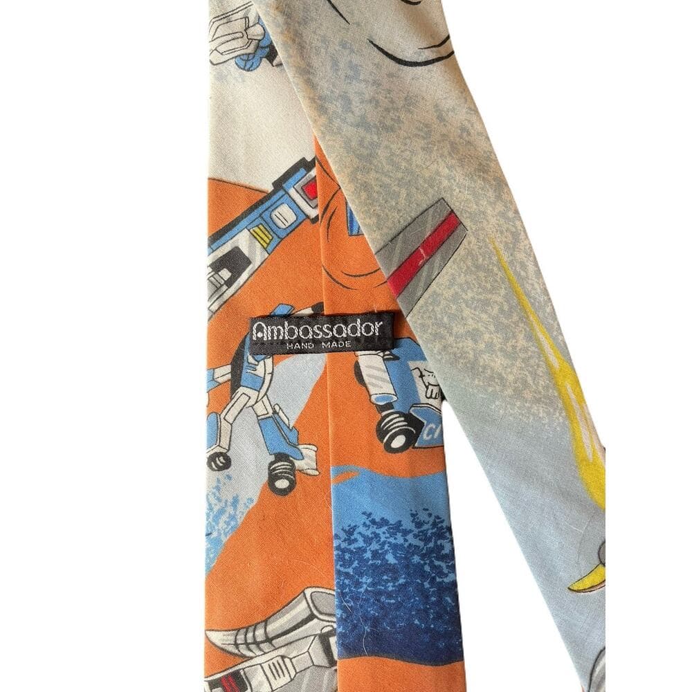 Ambassador Hand Made Orange & Blue Tie - Thumbnail 2