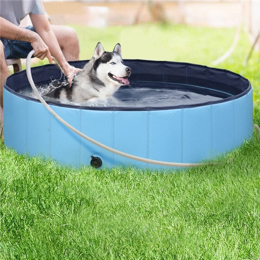 Foldable Pet Swimming Pool for Indoor/Outdoor, Blue, L - Thumbnail 6