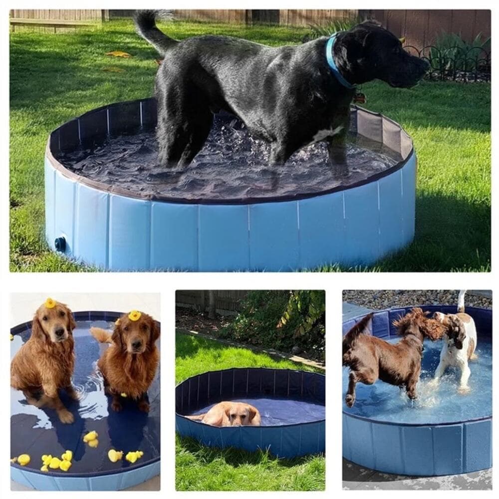 Foldable Pet Swimming Pool for Indoor/Outdoor, Blue, L - Thumbnail 2