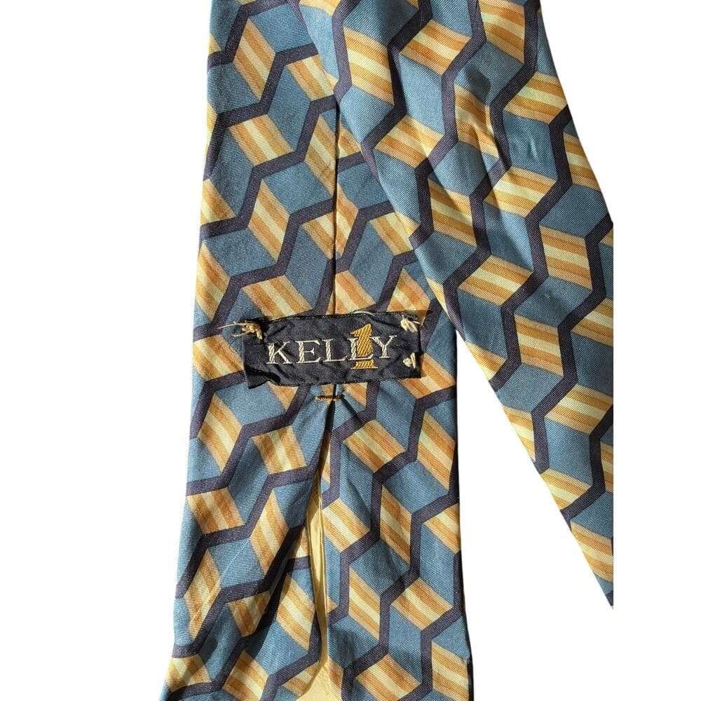 Kelly Men’s Blue & Yellow Tie - Thumbnail 3