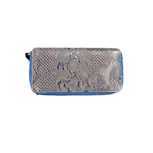 Mini Women’s Wallet Blue & Sliver 7” W X 4” L - Thumbnail 5