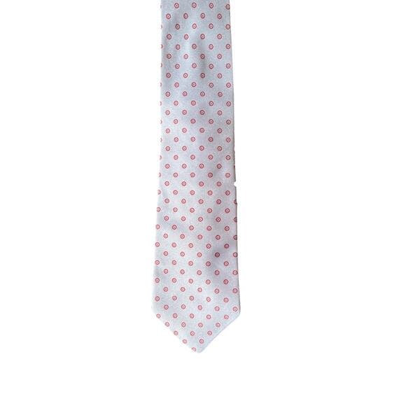 Italianissimo Men’s Tie Grey With Red Circle Designs On It RN 43170 - Thumbnail 6