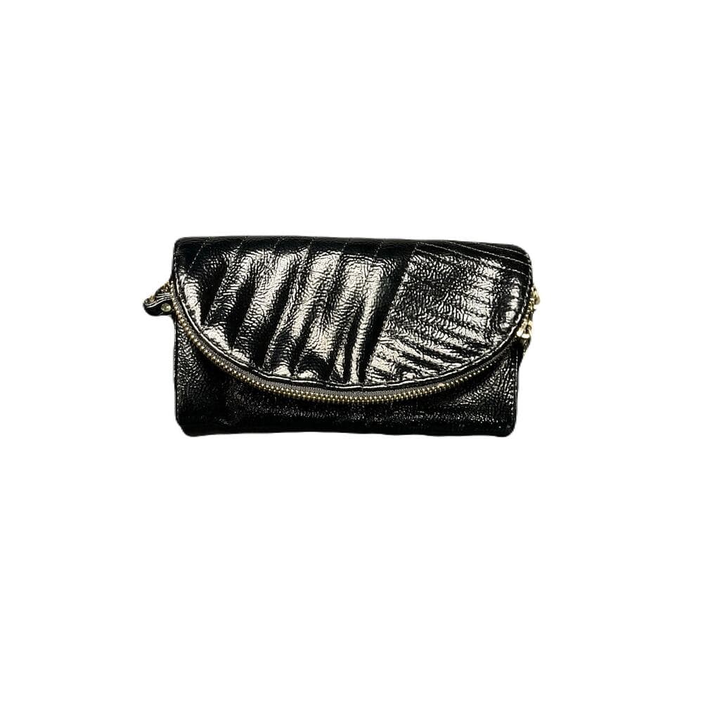 Black Women’s Standed Wallet With A Gold Zipper 8” W X 4” L - Thumbnail 6