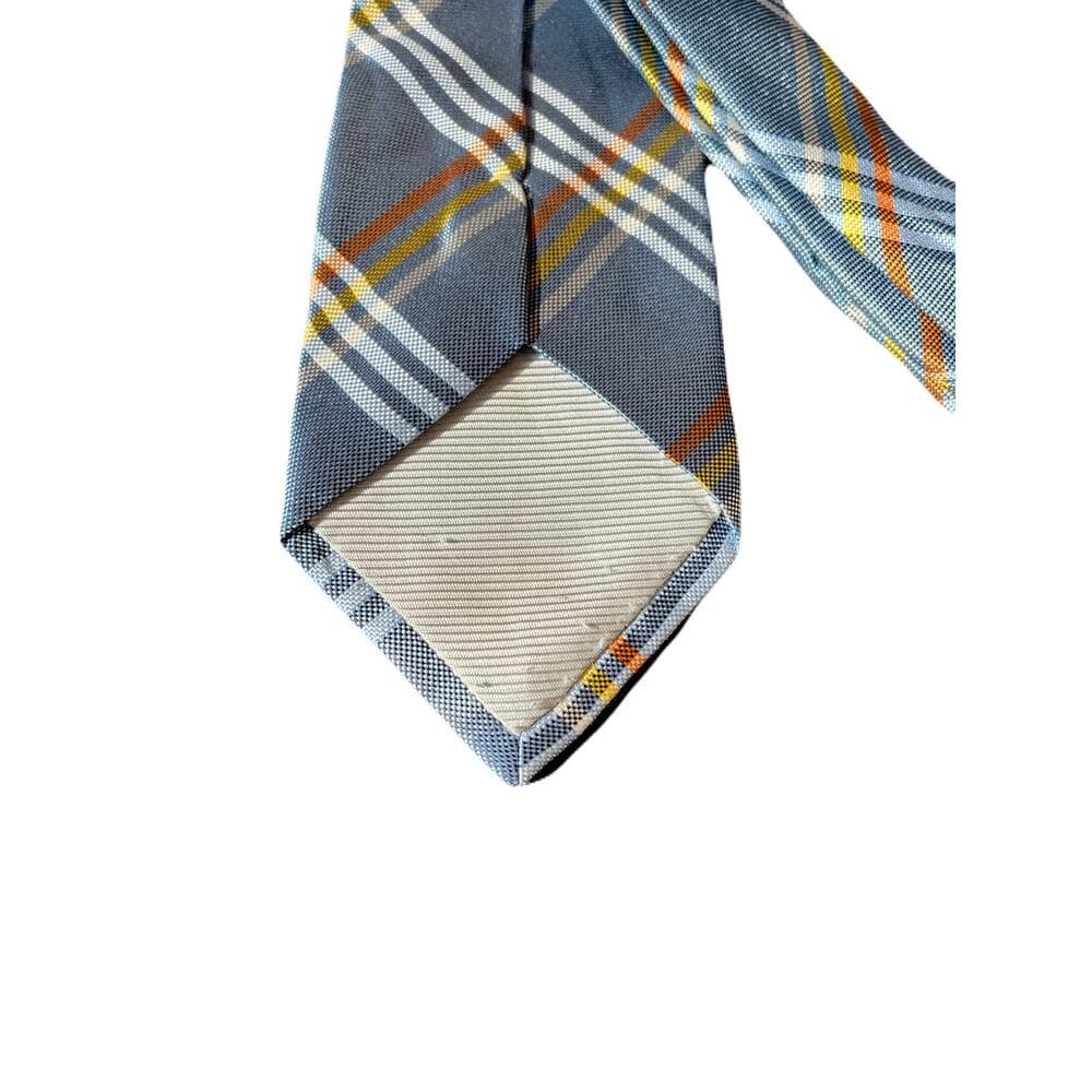 Bruno Marchesi Blue Men’s Tie With Yellow/Orange Stripes - Thumbnail 3