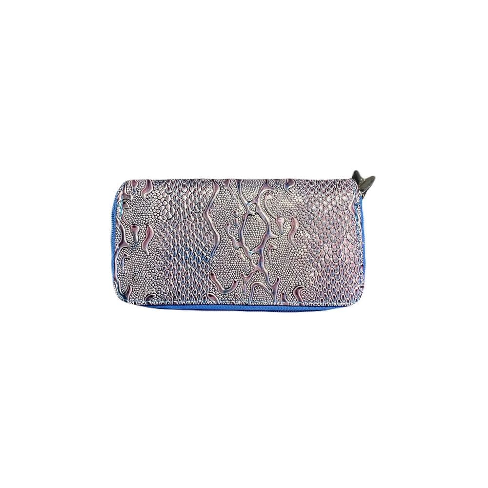 Mini Women’s Wallet Blue & Sliver 7” W X 4” L - Thumbnail 2