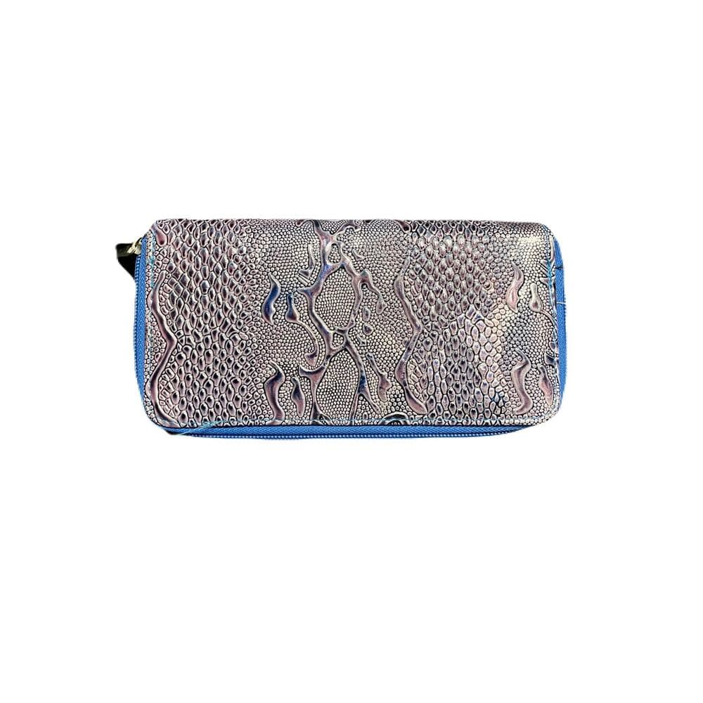 Mini Women’s Wallet Blue & Sliver 7” W X 4” L - Thumbnail 4