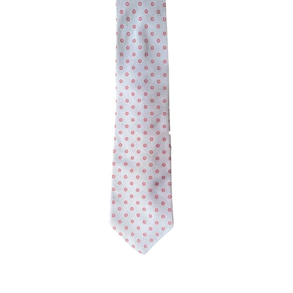 Italianissimo Men’s Tie Grey With Red Circle Designs On It RN 43170 - Thumbnail 5