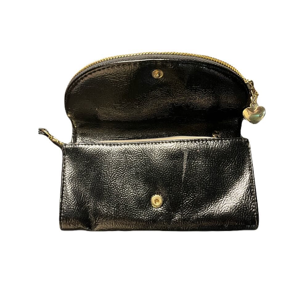 Black Women’s Standed Wallet With A Gold Zipper 8” W X 4” L - Thumbnail 2
